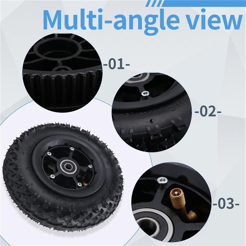 A03E-Rear Wheel 8 Inch 200X50 Pneumatic Tires For Electric Skateboard Damping Cross Country Skateboard Tubeless Tyre Parts