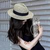 Hollow Panama Hat French Webbing Holiday Jazz Hat Knitted Topper Beach Photo Ambience Sun Hat