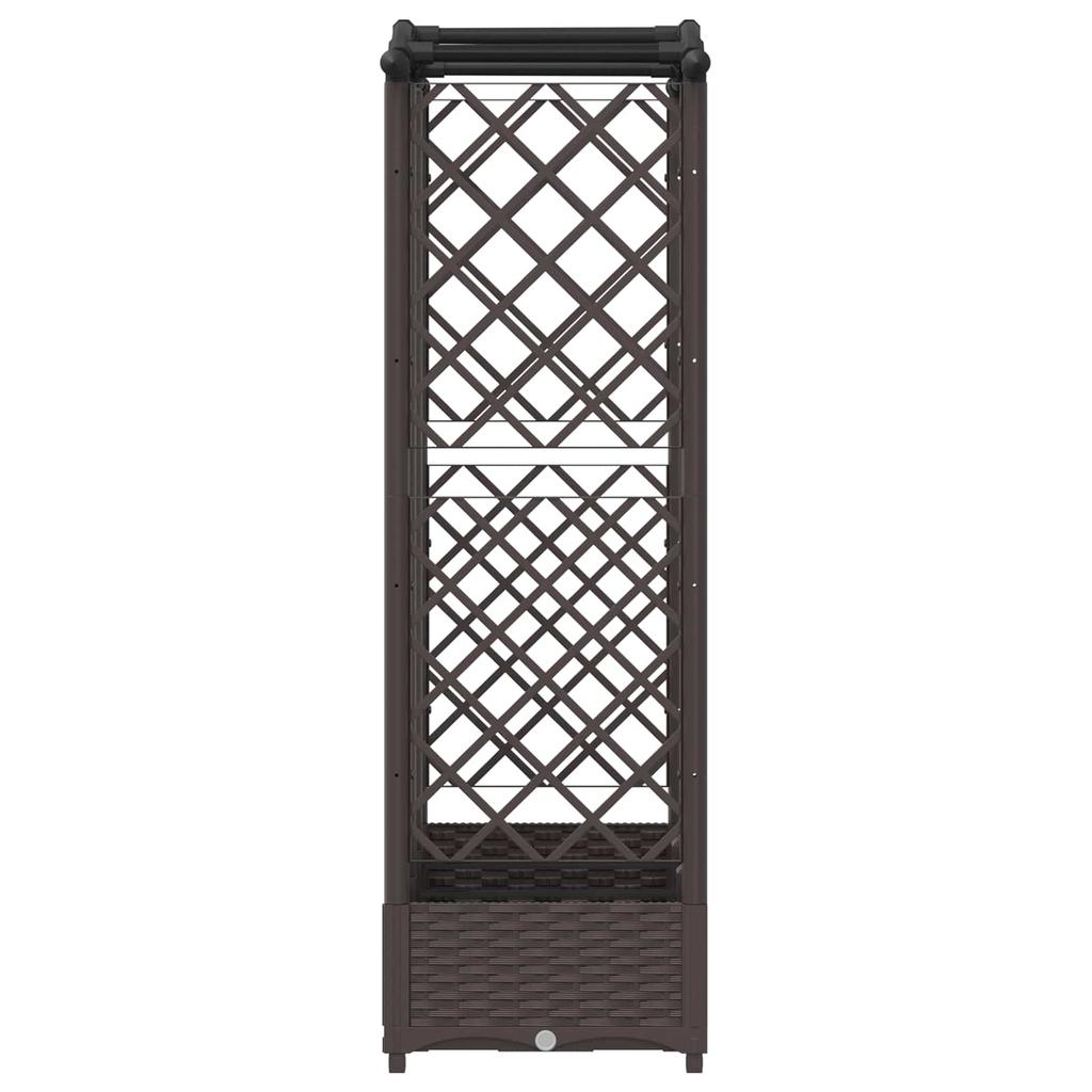 Elevated Planter with Trellis and Hanging Roof Brown 163 X 40 X 126 Cm PP