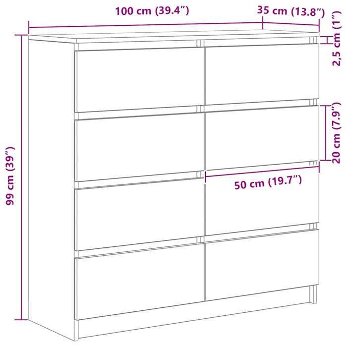 VidaXL White Buffet 100x35x99 Cm Engineered Wood, Storage Cabinet, Entryway Furniture, Accent Furniture, Furniture of 3328489
