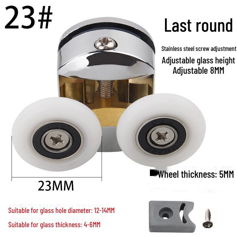 Vintage Round Arc Sliding Glass Door Roller for Shower Rooms - Push-Pull Hanger Wheel