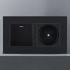 Black Wall Switch EU RU Vintage Flame Retardant Panel 1 Gang 1 Way Wall Rocker Switch On/Off 16A AC 250V Russian Socket