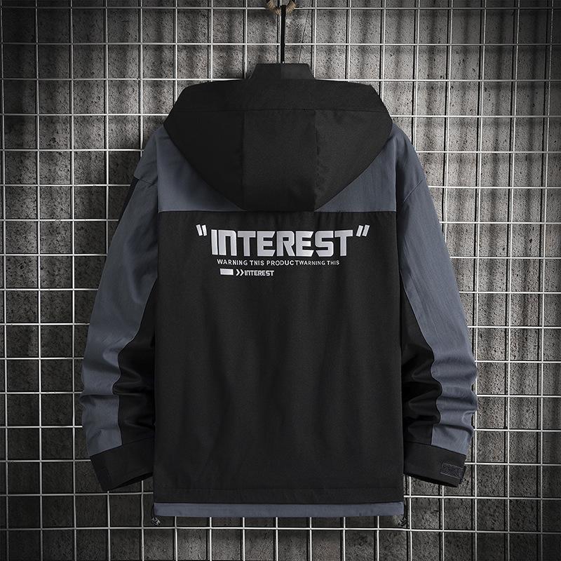 Męska modna casualowa kurtka plus size na wiosnę/jesień, extra duża cienka odzież wierzchnia