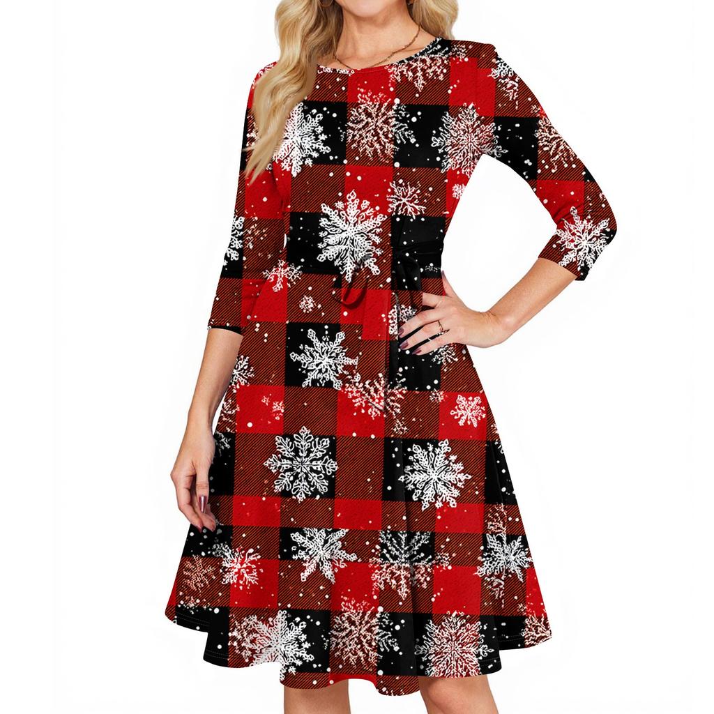 Damen Cocktailkleider 3/4 Ärmel Vintage Hochzeitsgastkleid