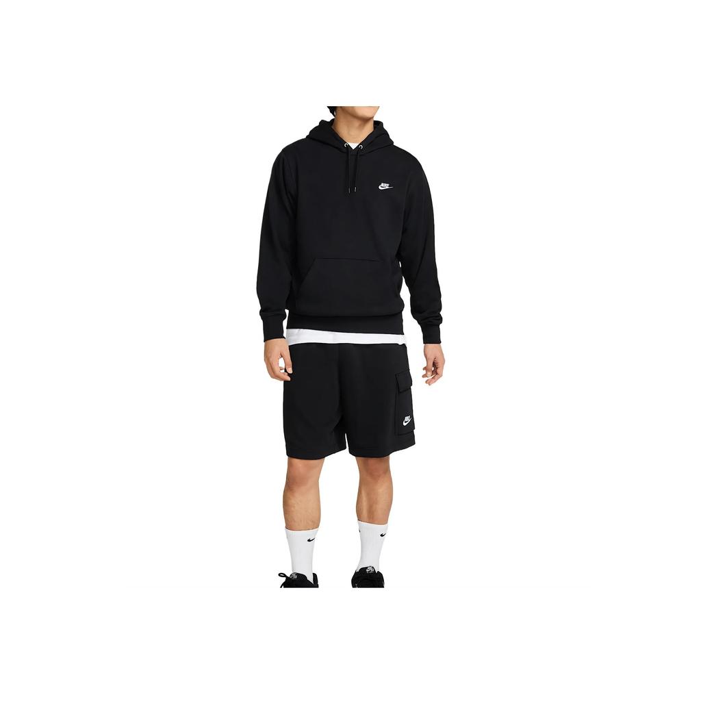 Nike Club Fashion Simple Skin-Friendly Versatile Long Sleeve Sweatshirt Men sweatshirt Black White FN3867-010