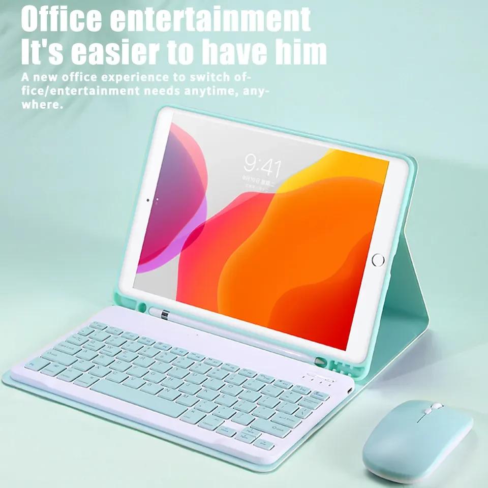 Bluetooth Keyboard Mouse Magnetic PU Leather Stand Case Cover For iPad 7 8 9 10th Pro 11 Air 4 5th Mini 5 6 10.2 inch