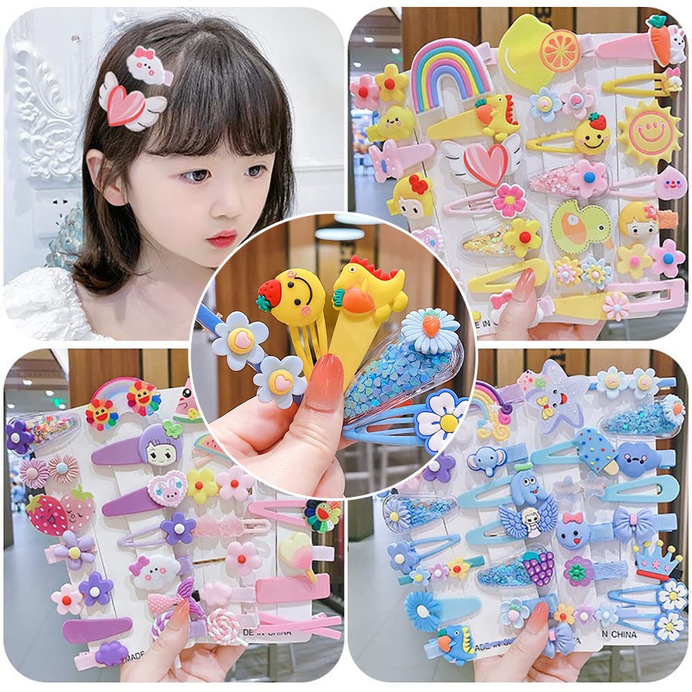 GOCROWEEN 28-Piece Deluxe Hair Clip Set for Girls, Kids Hairpins, Hair Ties, Hair Accessories, Hair Bands, Hair Ornaments, Stylish Hair Ornaments for