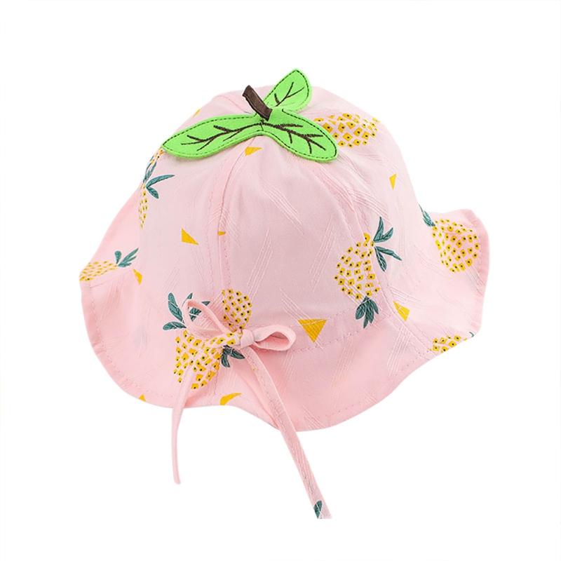

Детская милая универсальная дышащая солнцезащитная шляпа с бантом и принтом ананаса