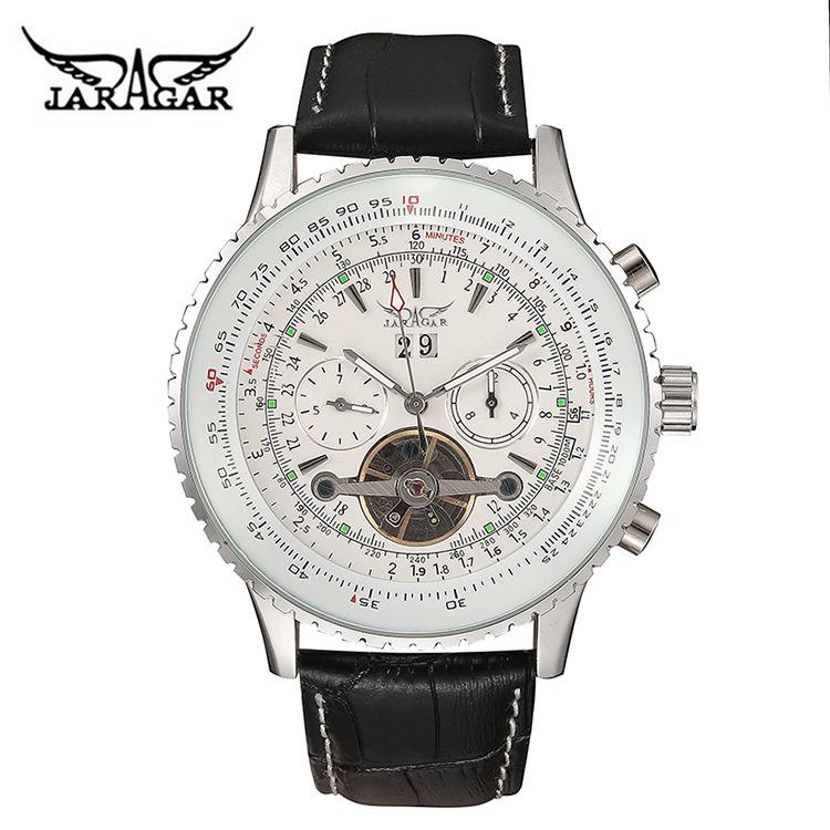 Jaragar Men S Fashion Casual Large Dial Mechanical Multifunctional Tourbillon Automatic Mechanical Watch