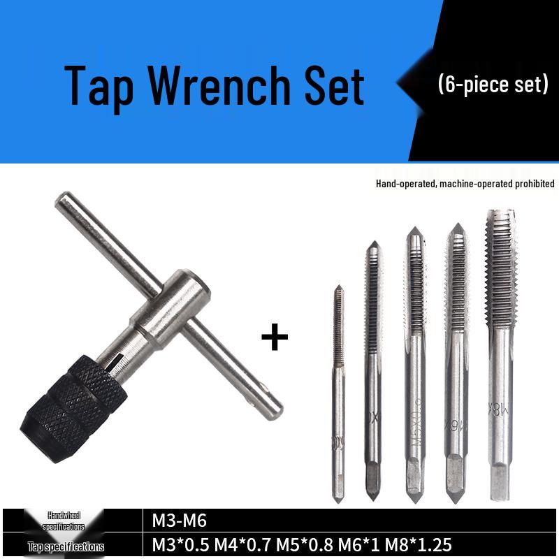 Manual Ratchet Hand Tap Wrench Set for Threading and Reaming