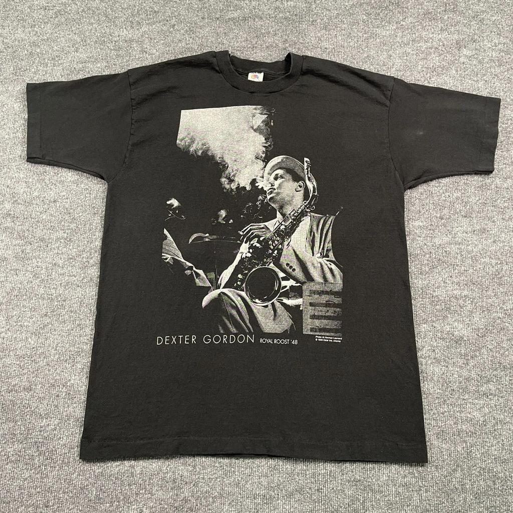 Vintage 1990 Dexter-Gordon Royal Roost 48 Jazz Shirt XL 23x31 Bebop Saxophonist