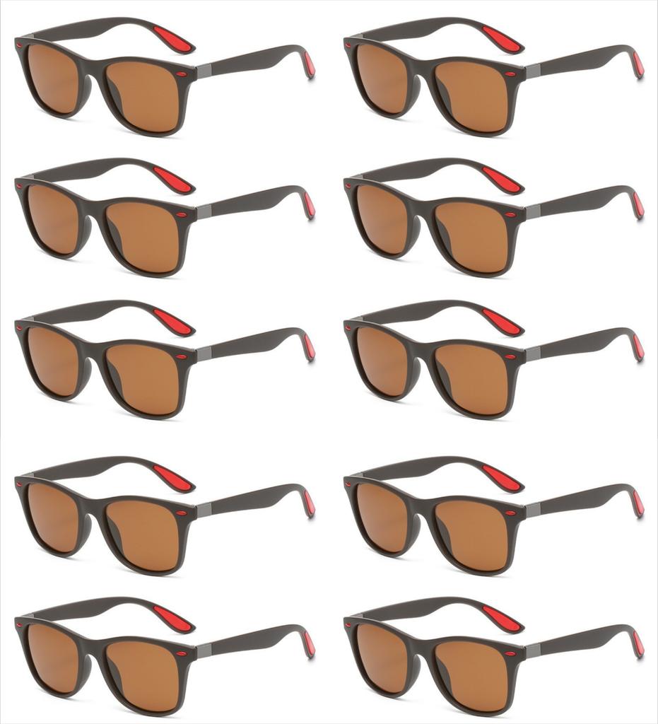 10pcs Design Polarized Sunglasses Men Rectangle Mirror Sport Polarized Sunglasses Driving Fishing Sunglasses
