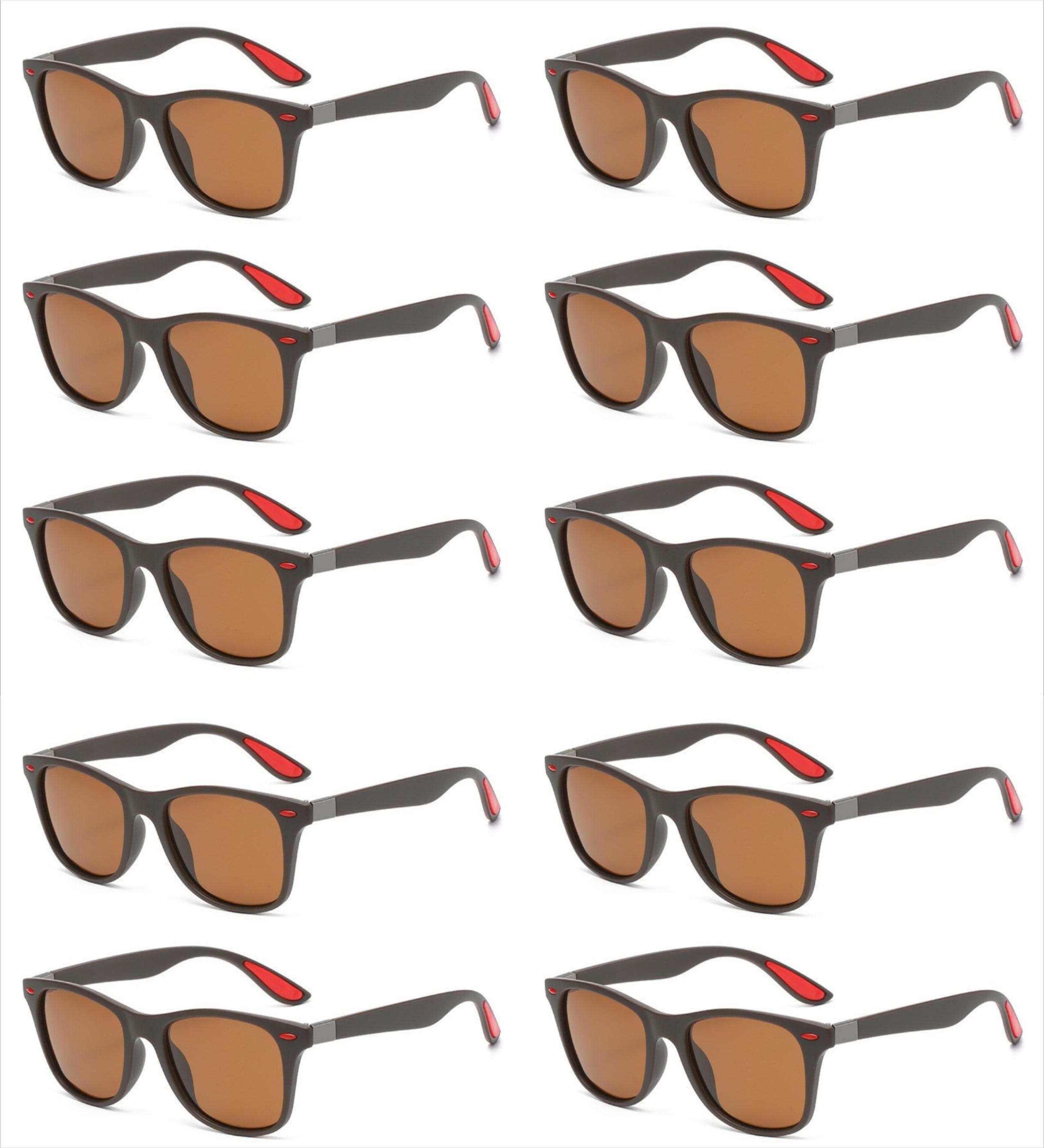 10 шт. Дизайнерские поляризационные солнцезащитные очки Мужские Прямоугольные Зеркальные Спортивные Поляризационные Солнцезащитные очки для Вождения Рыбалки