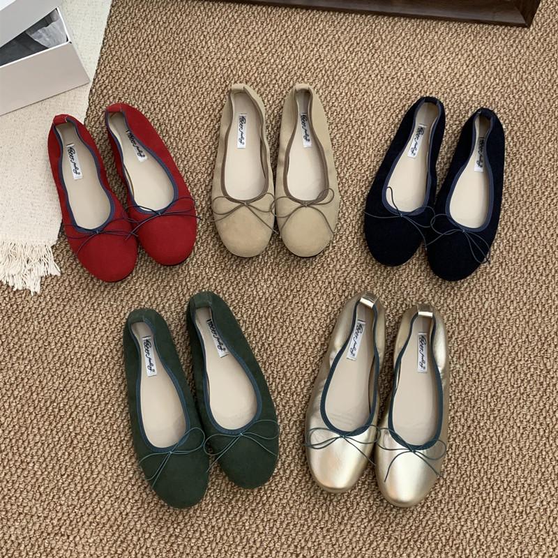 Fashion Bailamos Spring New Women's Round Toe Vintage Flats Soft Loafers Comfortable Leather Ballet Shoes Female Dress Shoes Mujer