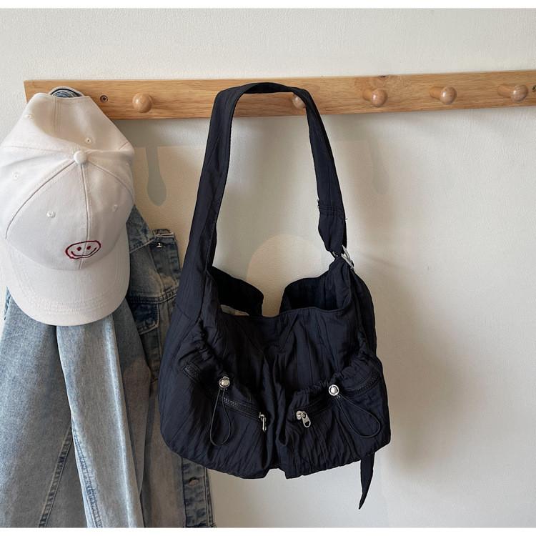 IELGY Ladies Tote Bag Canvas Large Capacity Summer Casual Simple All-Match One-Shoulder Messenger Bag
