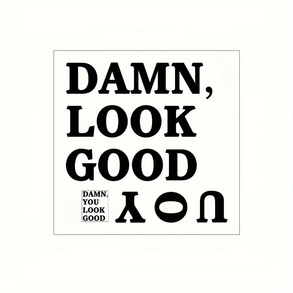 1pc Mirror Decal, Self-Affirmation Slogan Mural In 'You Look Good', Self-Adhesive Decorative Wall Art Sticker , Background Wall Decor, Home Decoration
