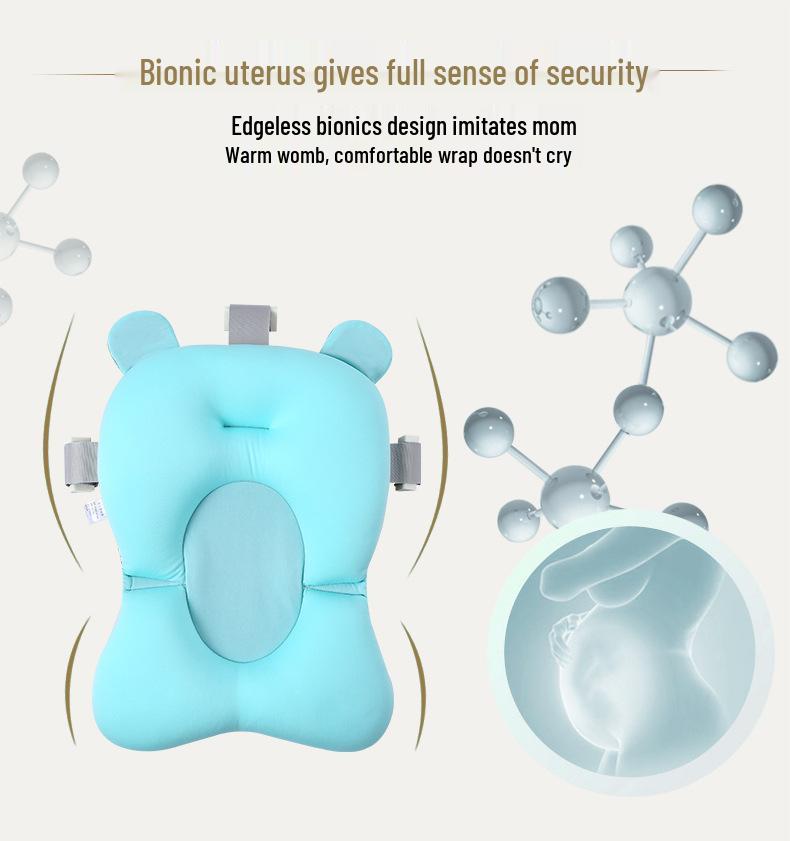 Schwimmende Neugeborenen-Badestütze: Universelle Mesh-Matte & Schwamm zum Sitzen und Liegen