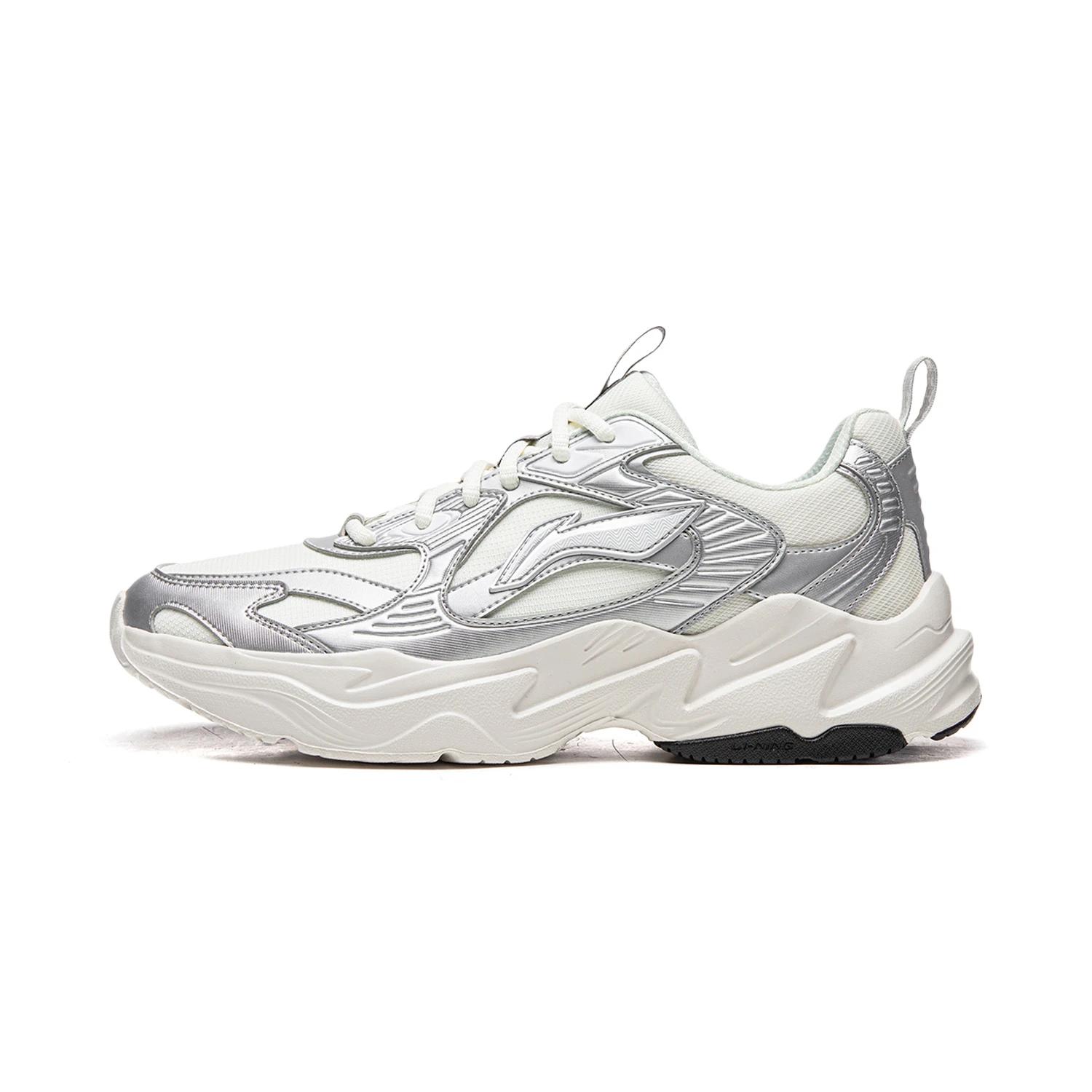

Li Ning Sports Life Collection Fashion Trend Cushioning Rebound Low top Casual Shoes Men s Beige Silver AGLV173-2 45