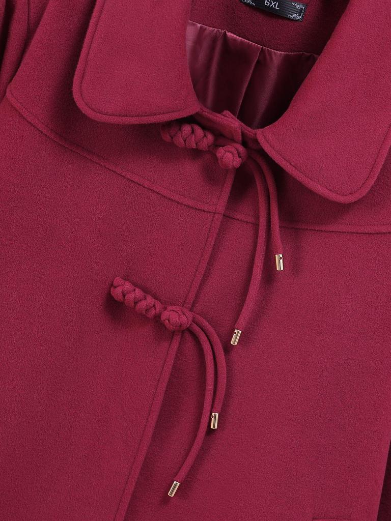 Women's Plus Size Stylish Slim-Fit Wool Winter Coat (Mid-length) 15266T