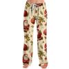 Ladies' Loose And Casual Christmas Printed Wide Leg Pants With Elastic Waistband Drawstring And Pocket Pants