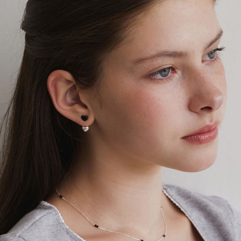 Tatiana (925 Silver) Gemstone Heart Earring EC3104