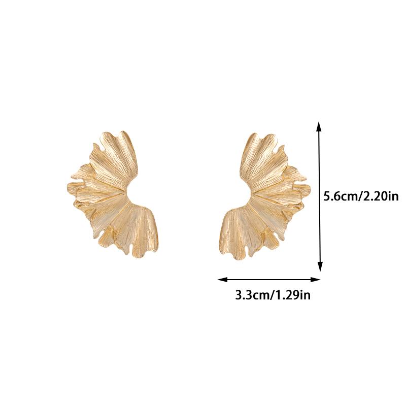 Creative Leaf Flower Earrings Gold Silver Earrings Europe And United States Exaggerated Cold Wind Senior Sense Earring Women