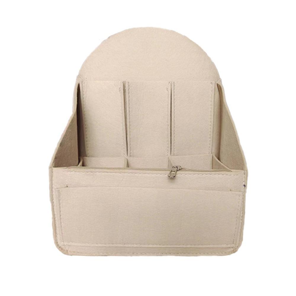 

Многослойный органайзер для рюкзака из фетра, дорожная косметичка, сумка-вставка для рюкзака, студенческий бежевый