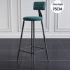 Modern Wrought Iron Bar Stool with Backrest - High Stool for Dining, Light Luxury Design
