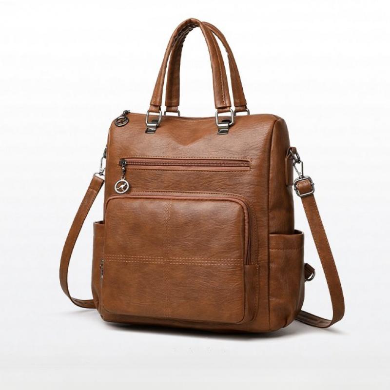 Damen Rucksack Handtasche Koreanischer Stil Multifunktional Umwandelbar Crossbody Handheld Rucksack Mit Goldfarbener Hardware Reise Tragetasche