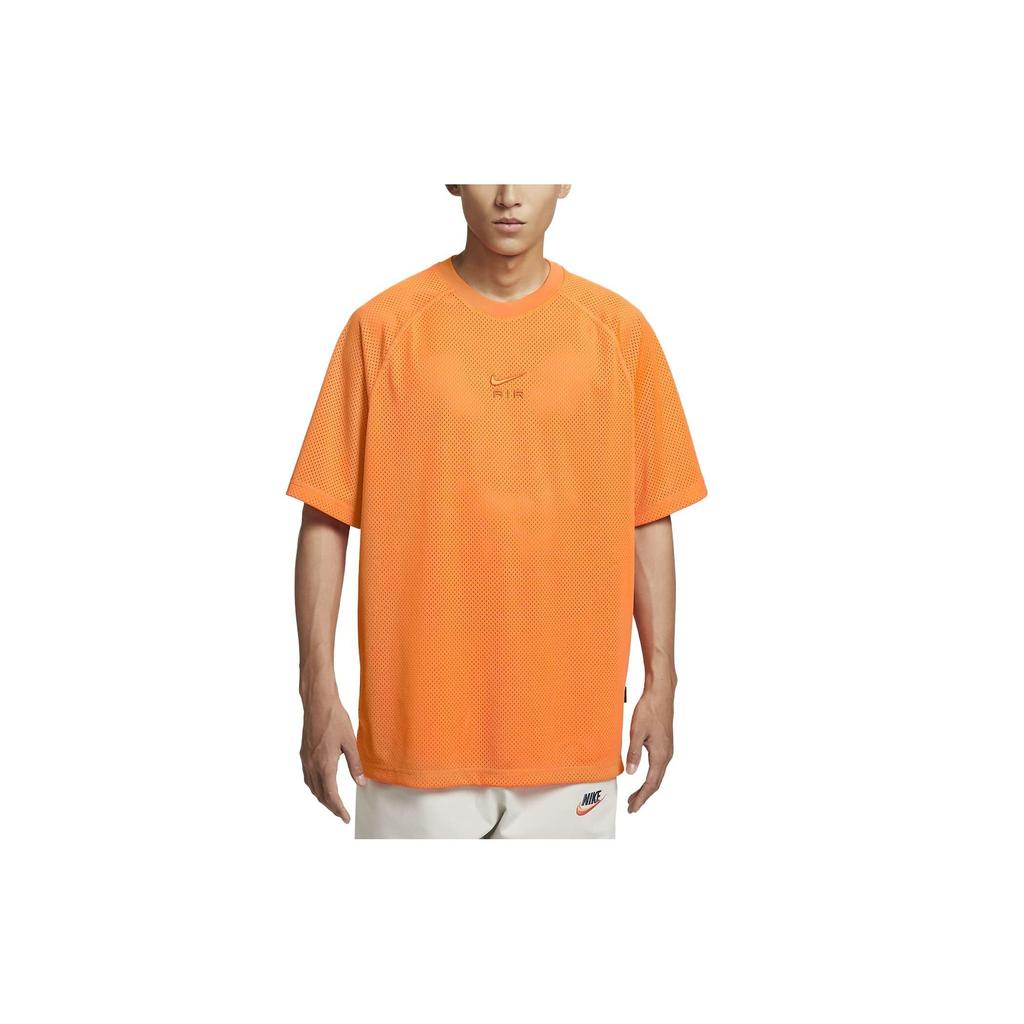 Nike Air Split Hem Crew Neck Short Sleeve T-Shirt Men Tops Bright-Orange DX0157-885