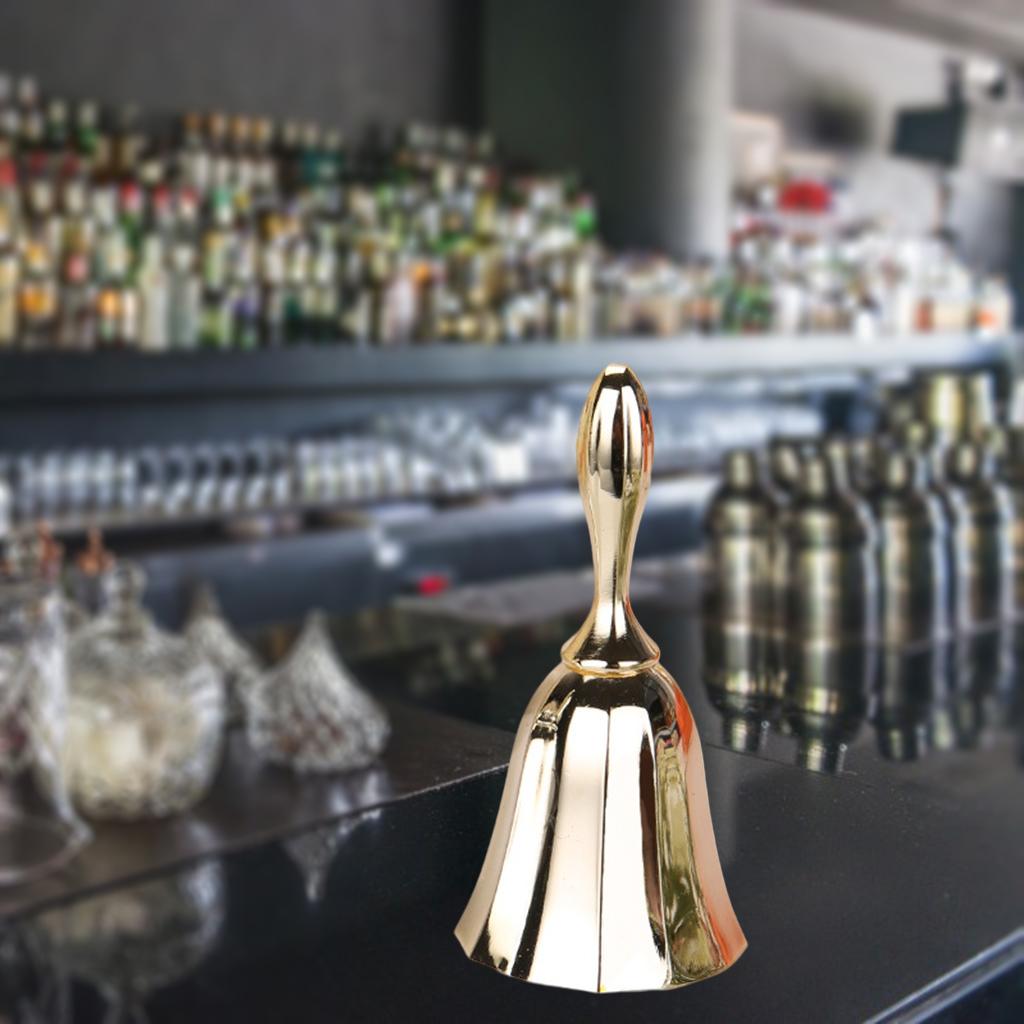 Desk Hand Bell Service Call Bells for Concierge Hotel , Golden