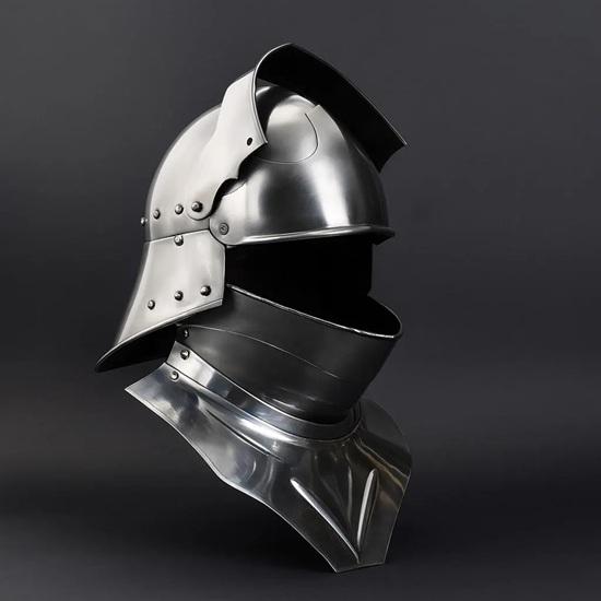 Handmade Medieval Gothic Sallet Helmet Perfect for Renaissance Fair, Cosplay, LARP, Halloween Costume Authentic Steel Armor Replica