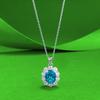 Zhu Zhi Fan S925 Sterling Silver Oval Paraiba Necklace - Versatile Evening Fashion Jewelry