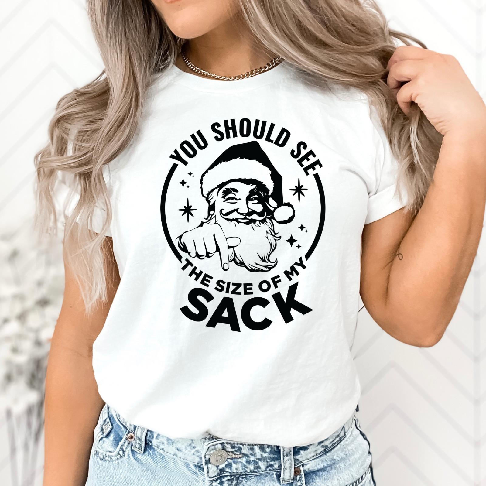 You Should See the Size of my Sack Santa Christmas Adult Humor Funny T-Shirt XXXL