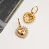 Youthway Fashion Stainless Steel Rhinestone Hollow Love Heart Pendant Earrings For Women Daily Accessory Jewelry