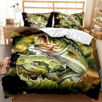 Storgädda Fiske Jakt Sängkläder Set Pojkar Flickor Twin Queen Size Påslakan Örngott Säng Barn Vuxen Hemtextil