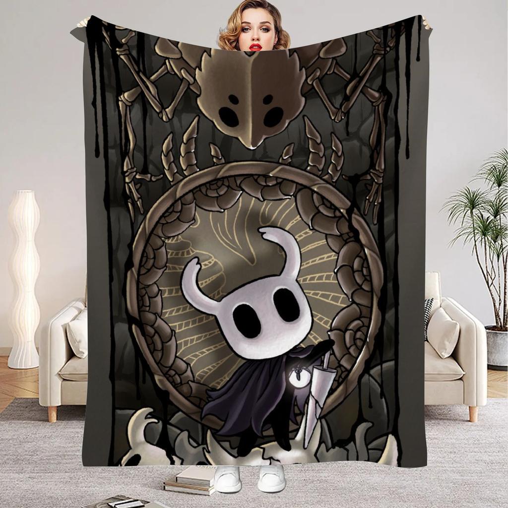 Hollow Knight Blanket Cartoon Game Printed Flannel Blanket for Home Living Room Bedroom Decor New Year Christmas Gift for Fans