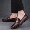 Fashion New Men's Flats Genuine Leathe Men All-match Casual Shoes High Quality Mens Comfortable Loafers Mens Slip On Walking Footwear