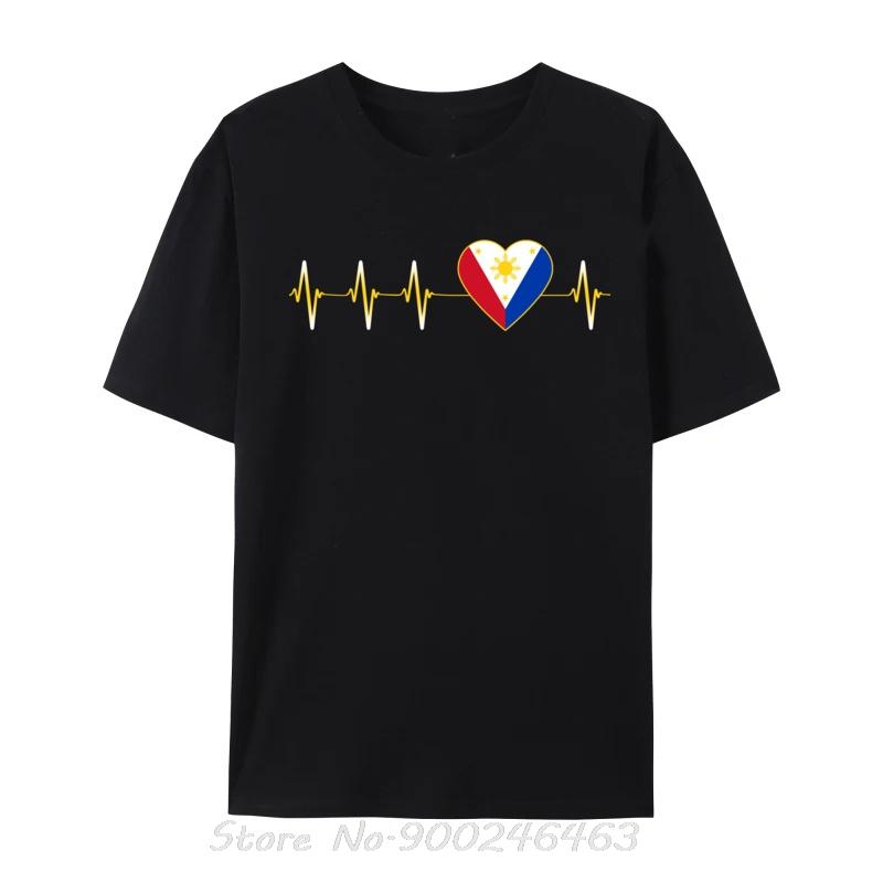 Filipino Heartbeat I Love Philippines Flag Heart Tees Prevalent Print Youth Top T-Shirts Oversized Unisex T Shirt Men Clothing