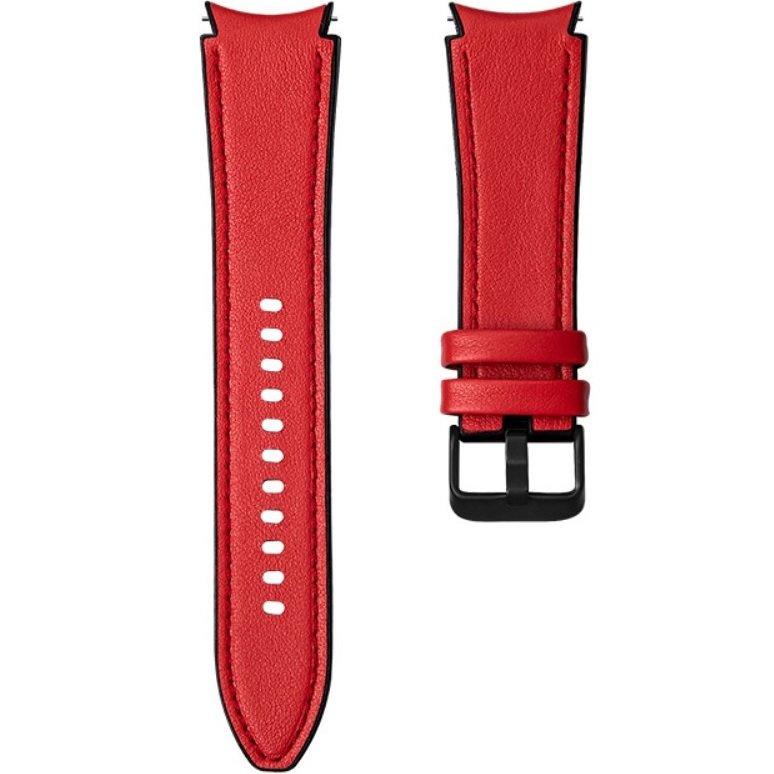 Leather Strap for Samsung Galaxy Watch 4/5/6/7/FE 40/42/43/44/45/46/47mm, Red