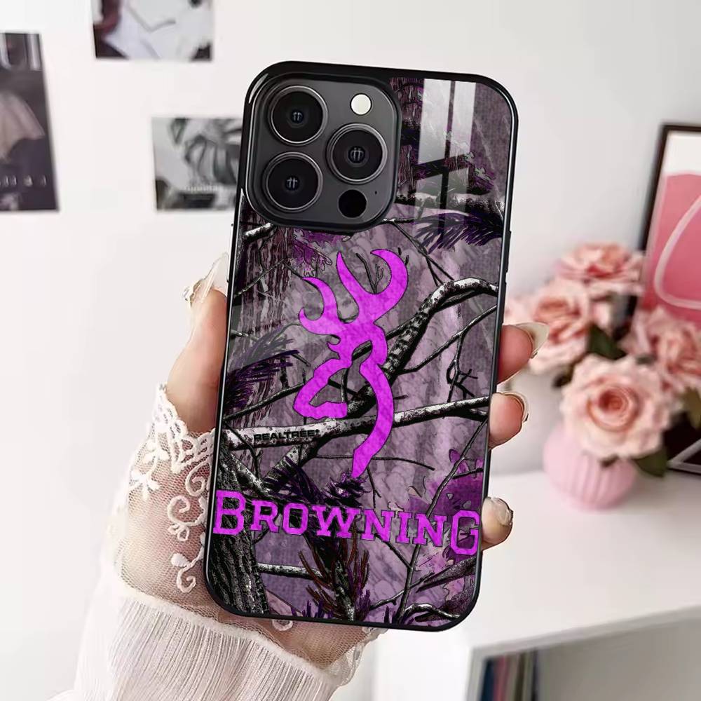 B-browning Phone Case For iPhone 17 16 15 14 13 12 Pro Max Plus for Magsafe Mirror Wireless Magnetic Cover