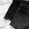 Damen High-Waist zerrissene Jeans-Shorts - Sommerlich lässig A-Linie, ausgefranster Saum, Bauchkaschierend, Schlankmachender Wide-Leg Stil