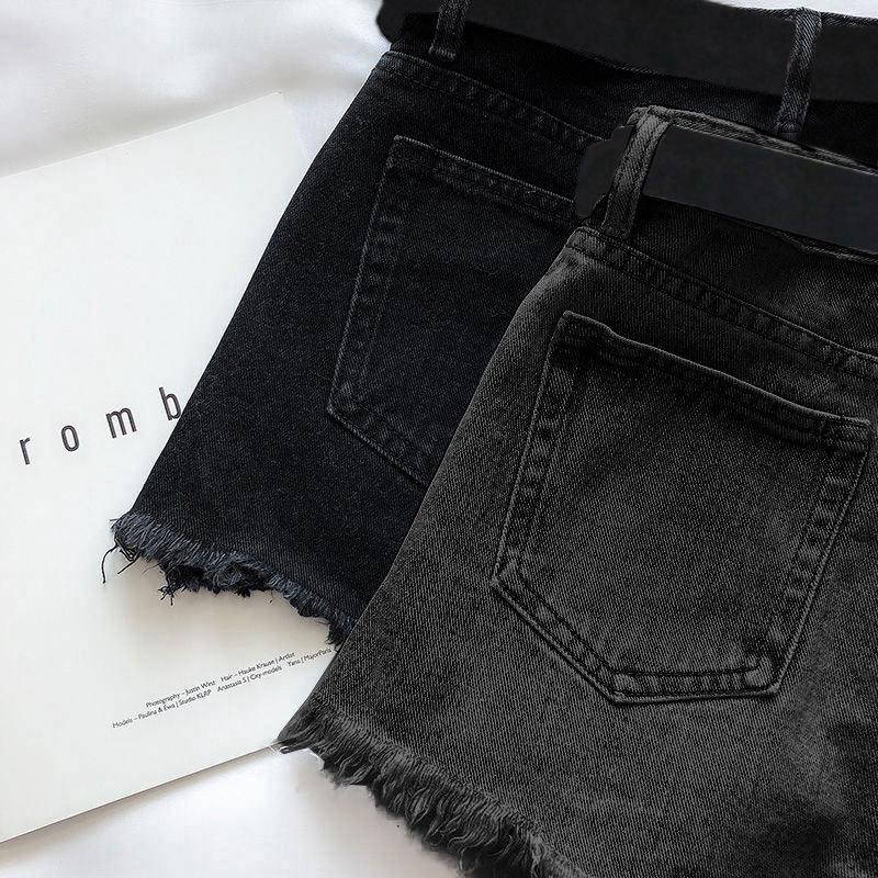 Women's High-Waisted Ripped Denim Shorts - Summer Casual A-Line, Frayed Hem, Tummy-Concealing, Slimming Wide-Leg Style