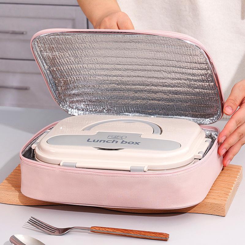 Kids Lunch Bag Thermal Bag Cartoon Lock Fresh Insulated Lunch Bag Cooler Bento Pouch Dinner Container Oxford Cloth Handbag