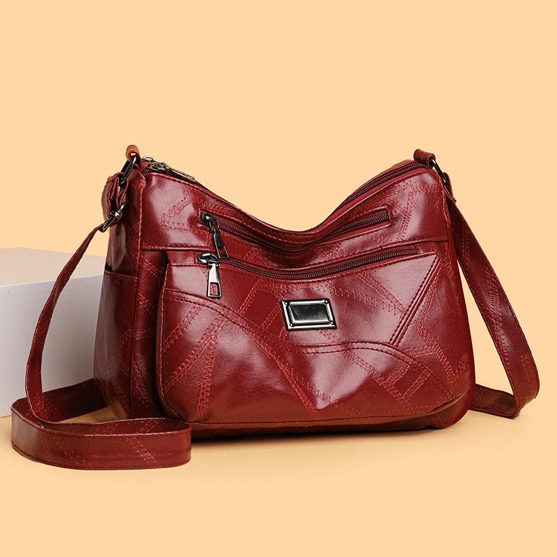 Soft Leather Women's Versatile Single-shoulder Bag Large-capacity Crossbody Bag for Middle-aged and Elderly People Mom Bag
