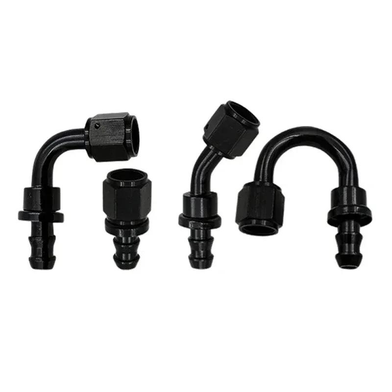 8Pcs AN4 AN6 AN8 AN10 AN12 Push-on Hose End Fittings Fuel Oil Cooler Hose Fitting 0 45 90 180 Degree Reusable Connection Adapter