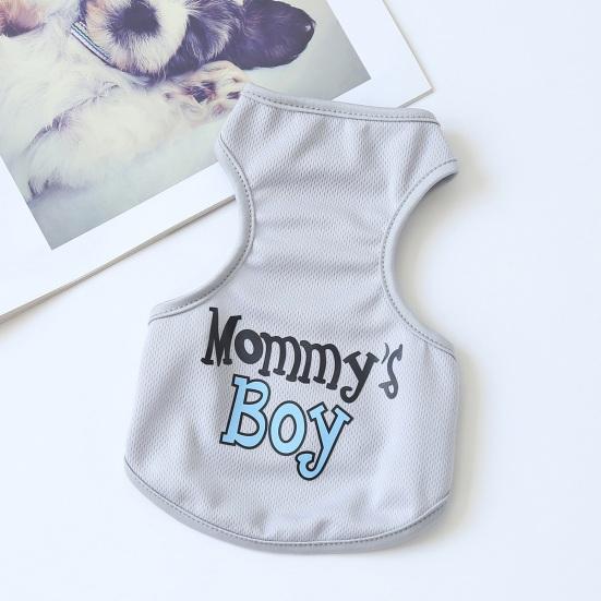 Pet Vest Round Neck Breathable Letter Soft Comfortable Cat Dog Print Pet Sleeveless Pullover