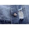 Women Denim Vest Pearls Spring Autumn Jeans Jacket Sleeveless Loose Short Coat Waistcoats Streetwear Female