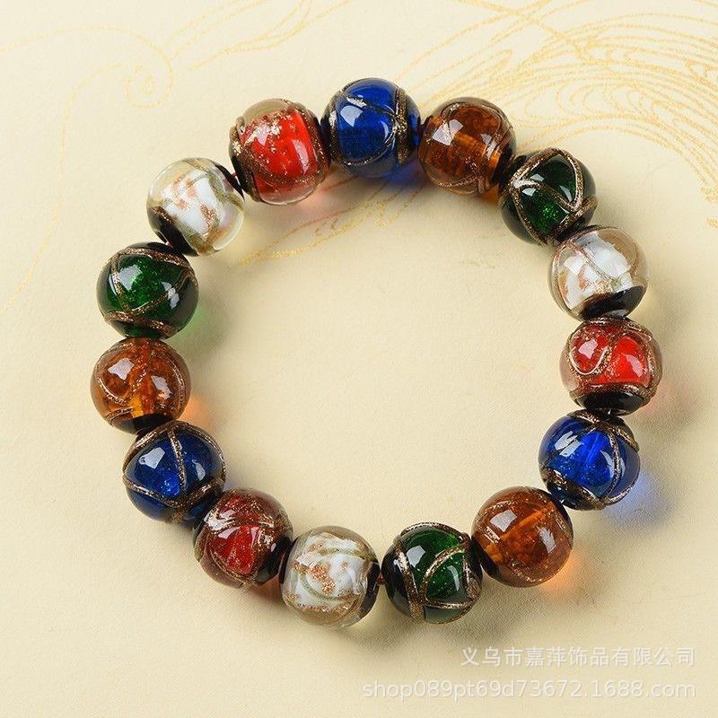 Handmade Beaded Bracelet With Pixiu Charm Lucky Amulet Women Men Vintage Style 20 Beads