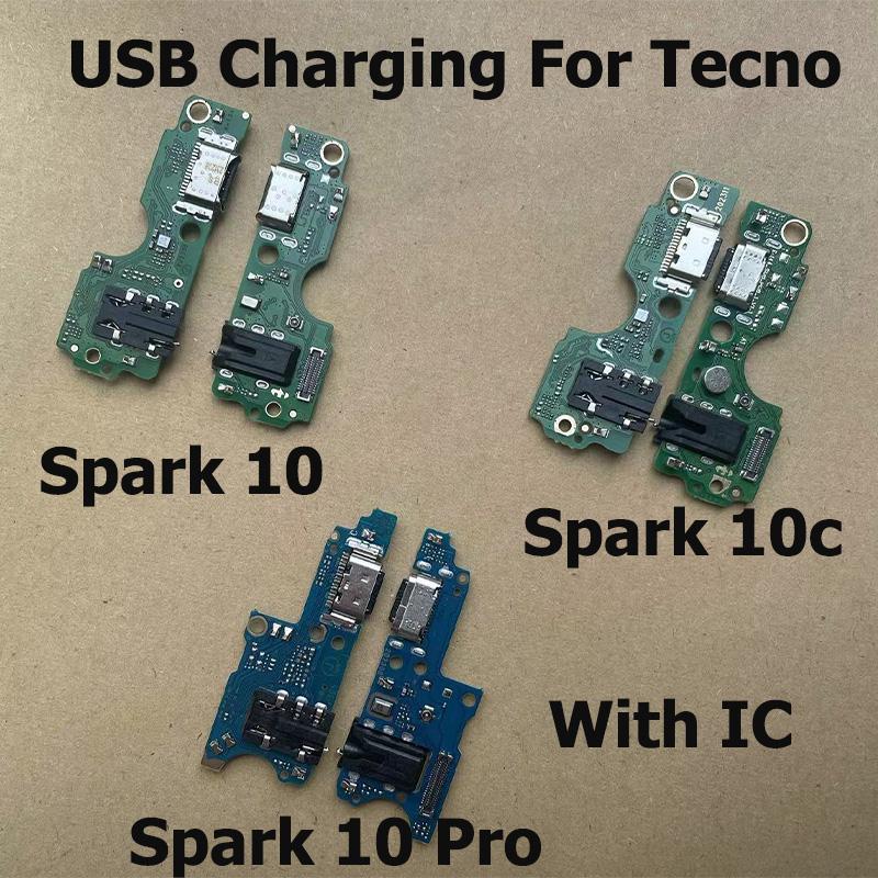 For Tecno Spark 10 10C Pro Fast USB Charging Dock Port Mic Microphone Connector Board Flex Cable Repair Parts KI5q KI7 KI5k KI5m